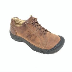 Keen Brown Leather Women’s Hiking Lace Up Shoes Size 9 5435-POSL